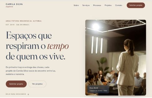 Site criado pela PPAGES para Camila Silva Arquitetura