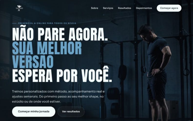 Site criado pela PPAGES para o personal trainer Tiago Souza